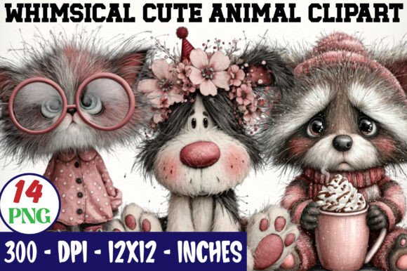 Download Whimsical Cute Animal Clipart Bundle - Animal Collection