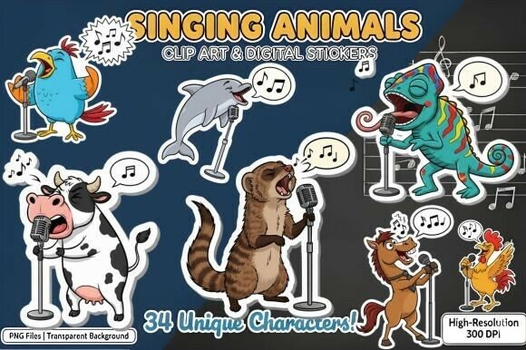 Download Singing Animals Digital Stickers - Animal Collection