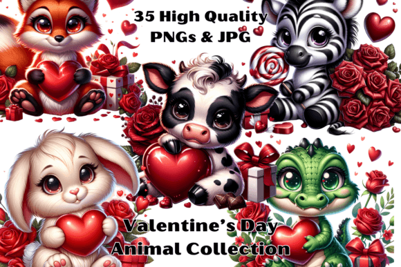 Download Valentine's Day Cute Animal Clipart - Animal Collection