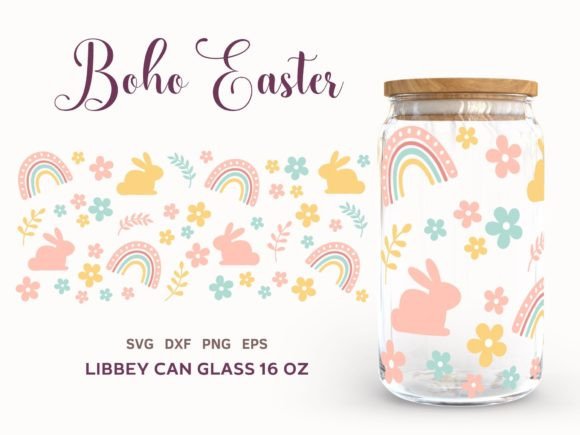 Download Boho Easter Libbey Can Glass Wrap SVG - Boho easter Collection