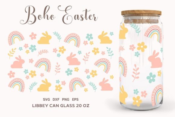 Download Boho Easter Wrap Libbey Can Glass 20oz - Boho easter Collection