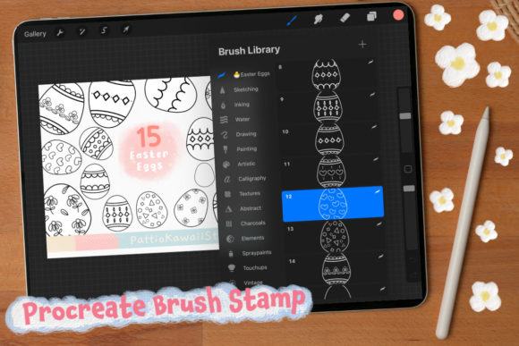 Download Procreate Brush Stamps Boho Easter Eggs - Boho easter Collection