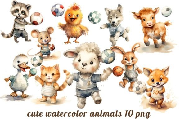 Download Watercolor Cute Animal Clipart Bundle - Animal Collection