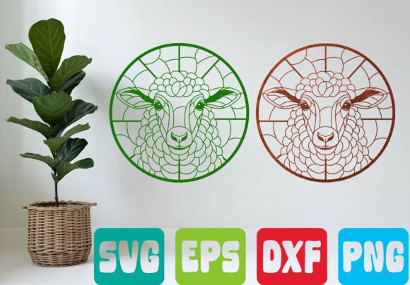 Download Sheep SVG Stained Glass Animal Art - Animal Collection
