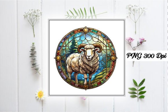 Download Sheep Stained Glass Sublimation Design - Sheep stained glass sublimation design Collection